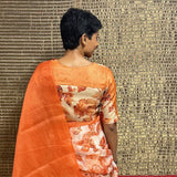 Orange tussar jwala blouse