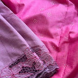 Lilac tussar cutwork saree