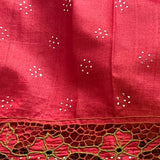 Orange tussar cutwork saree