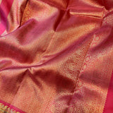 Sumangala beige pink bridal kanchipuram silk saree