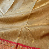 Sumangala beige pink bridal kanchipuram silk saree