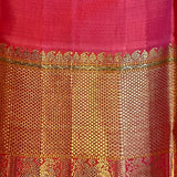 Sumangala beige pink bridal kanchipuram silk saree