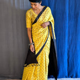 Mila Yellow flower kanchi silk saree