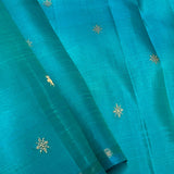 Ranya teal yellow kanchipuram silk saree