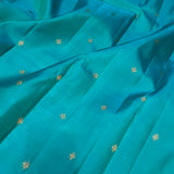 Ranya teal yellow kanchipuram silk saree