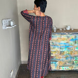 Zephyr blue red kurta