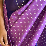 Mishrita navy purple chiffon fusion saree