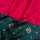 Mila pink green organza kanchipuram saree