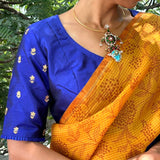 Kalavati MS blue embroidered silk blouse