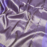 Mila cream lilac kanchipuram silk saree