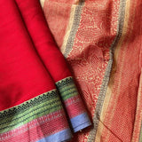 Mishrita red chiffon saree