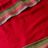 Mishrita red chiffon saree