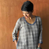 Grey embroidered kurta