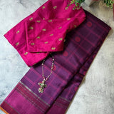 Kimaya  checked butti silk saree