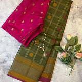 Kimaya  checked butti silk saree