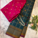 Kimaya  checked butti silk saree