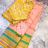 Kimaya peach silk saree