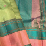 Kimaya pastel green silk saree