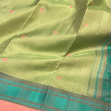 Kimaya pastel green silk saree