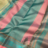 Kimaya pastel green silk saree