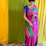 Kimaya purple silk saree