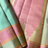 Kimaya teal silk saree