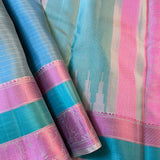 Kimaya turquoise silk saree