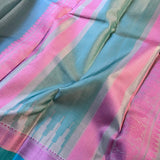 Kimaya turquoise silk saree