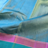 Kimaya turquoise silk saree