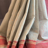 Iniya grey red kanchi cotton saree