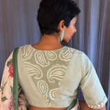 Green cotton kantha blouse