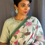 Green cotton kantha blouse