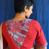 Red cotton kantha blouse