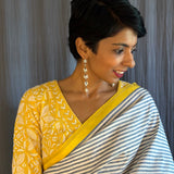 Yellow cotton kantha blouse