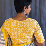 Yellow cotton kantha blouse