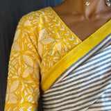 Yellow cotton kantha blouse