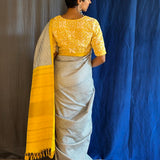 Mila Grey striped kanchi silk saree