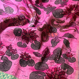 Kalpataru pink silk kalamkari saree