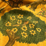 Kalpataru mustard handpainted silk saree