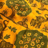 Kalpataru mustard handpainted silk saree