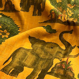 Kalpataru mustard handpainted silk saree