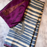 Mila striped kanchipuram silk saree