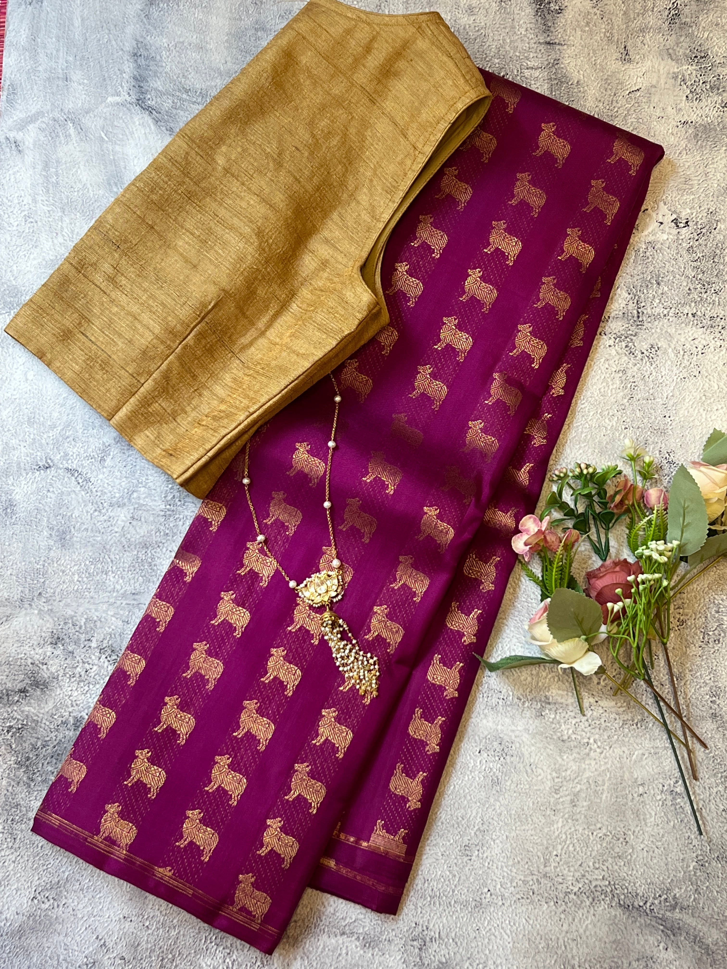 Meera kamadhenu Kanchipuram silk saree