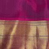 Sumangala yellow aubergine kanchi silk saree