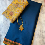 Mishrita twilight blue chiffon saree