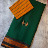 Mishrita green chiffon saree