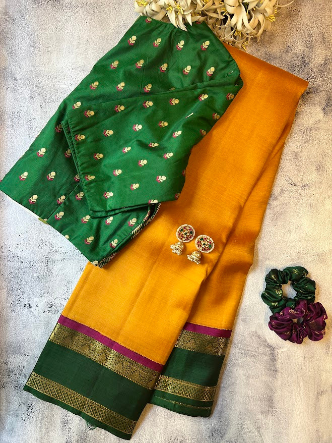 Mohana twin border kanchipuram silk saree