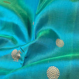 Trayi teal pink kanchipuram silk saree