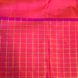 Trayi teal pink kanchipuram silk saree