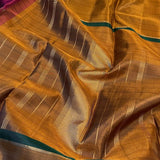 Trayi wine mustard kanchipuram silk saree